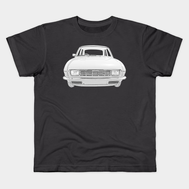 Austin Allegro 1970s classic car monochrome Kids T-Shirt by soitwouldseem